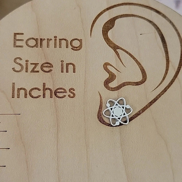 Atom Diagram Stud Earrings, choice of color - Picture 3 of 6